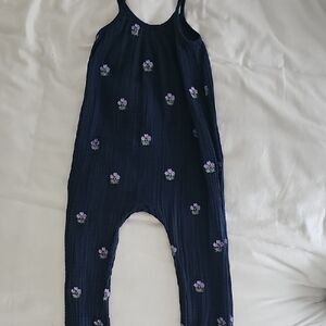 Pink Chicken Navy Floral Kids One Piece